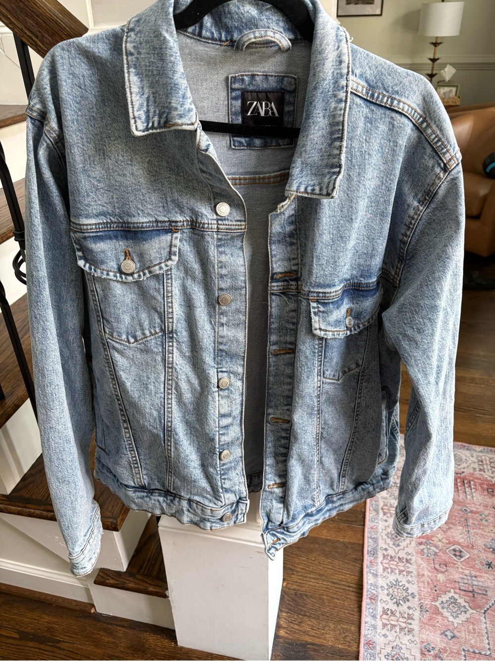 Zara Light Wash Oversized Denim Jacket XXL